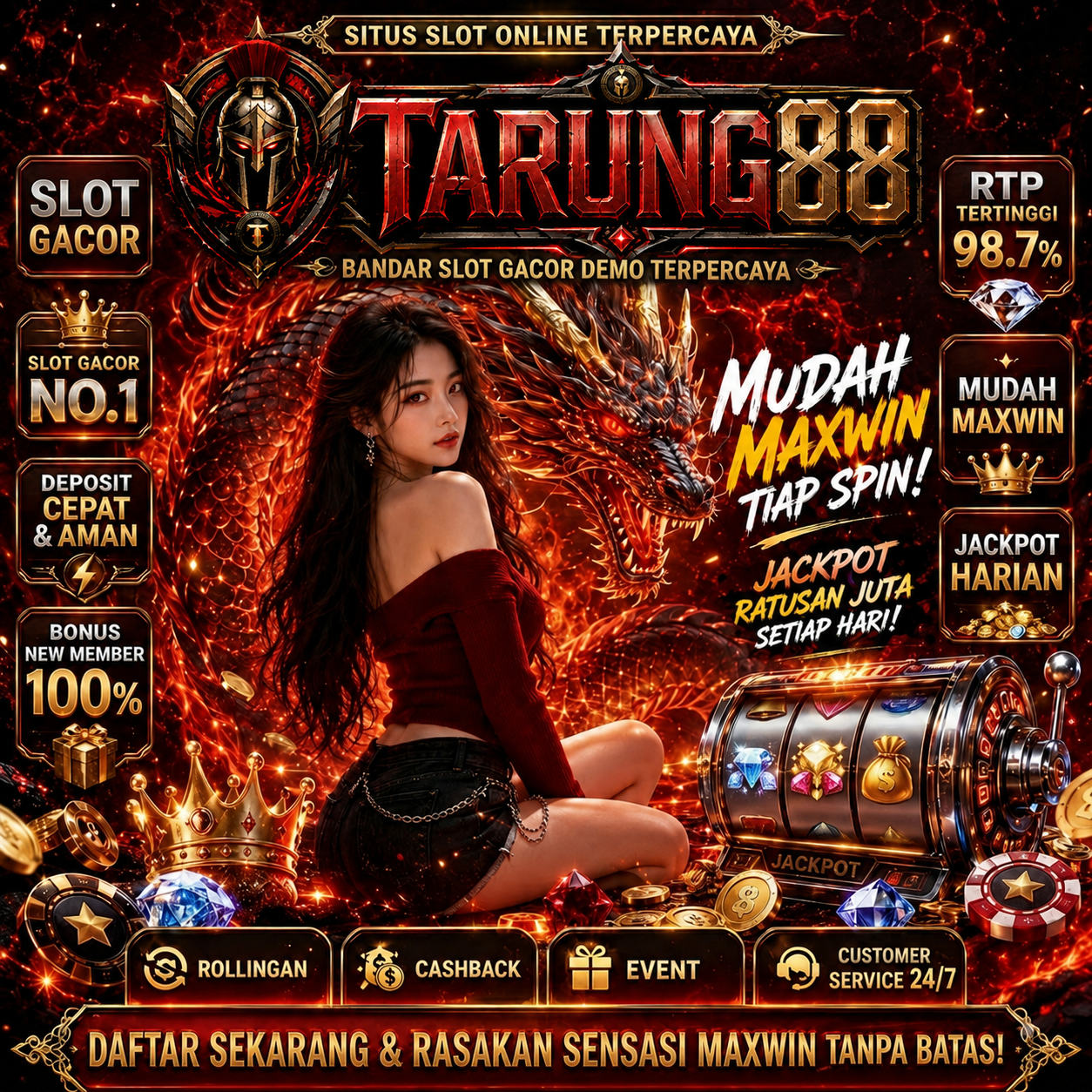 TARUNG88 Front Black 